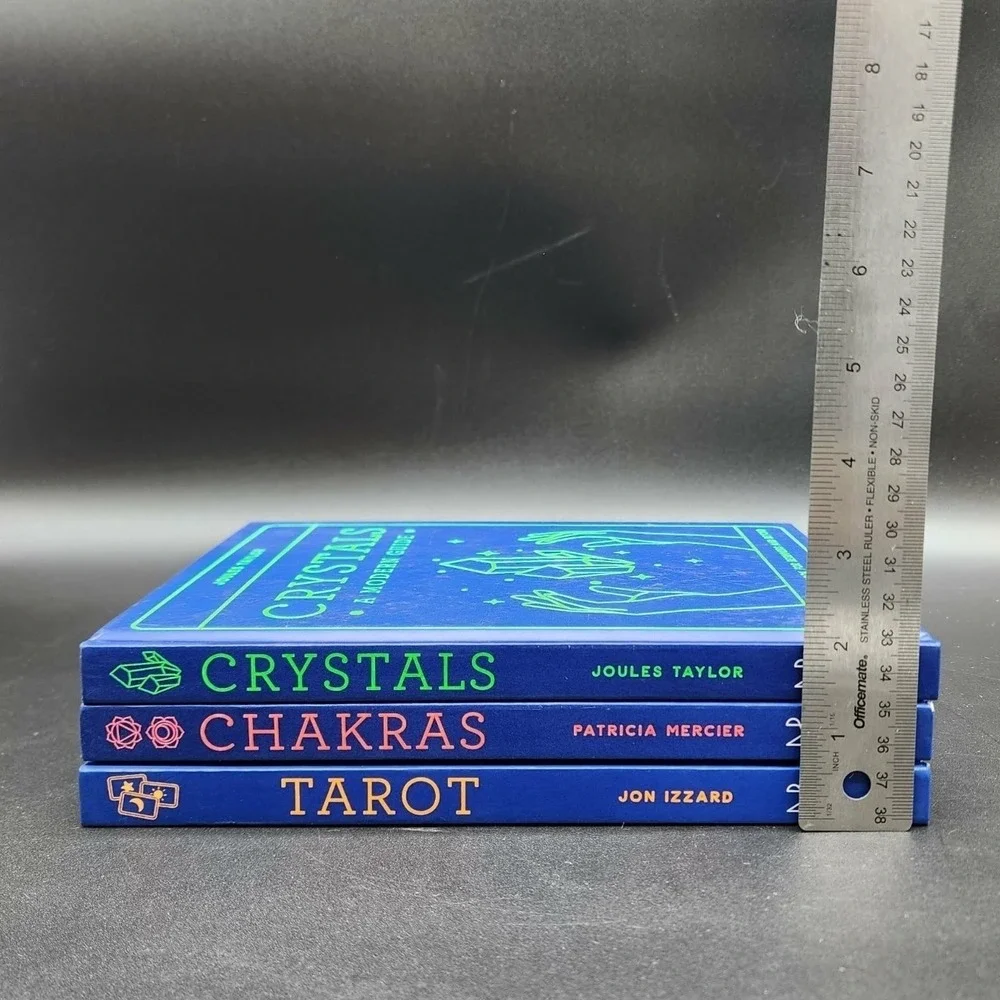 Quarto Modern Guide Crystals Chakras Tarot Blue Hardcover Book Set of 3‎